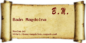Baán Magdolna névjegykártya