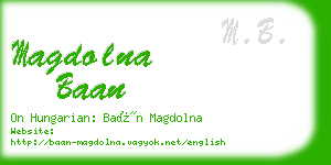 magdolna baan business card